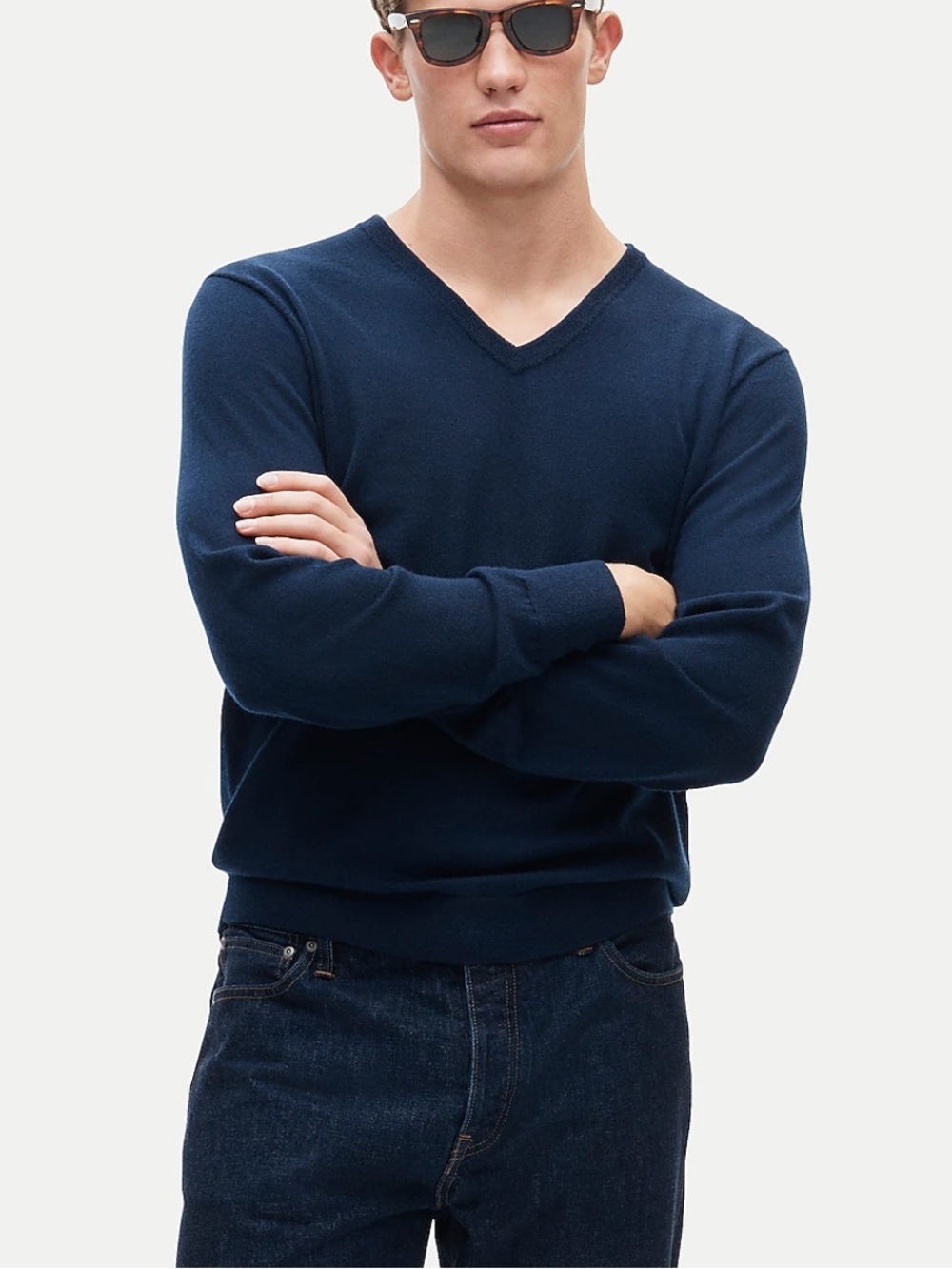 J. Crew Factory Men’s V Neck Wool Blend Pullover Sweater